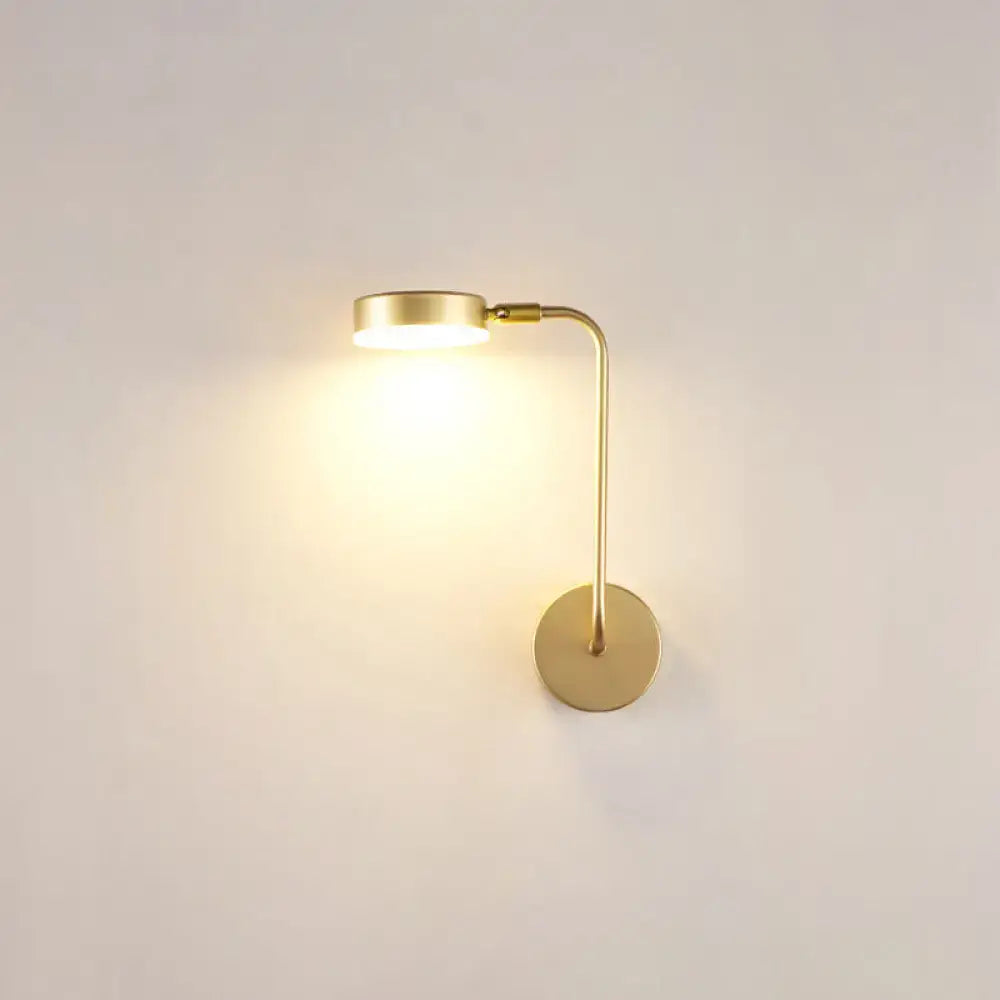 Minimalist gold metal led sconce wall mounted lamp for bedroom