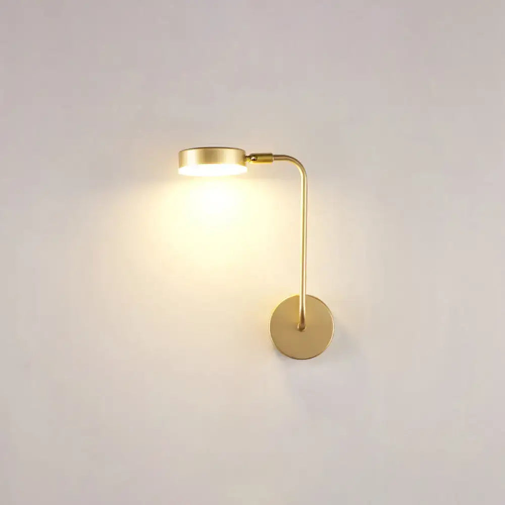 Minimalist gold metal led sconce wall mounted lamp for bedroom