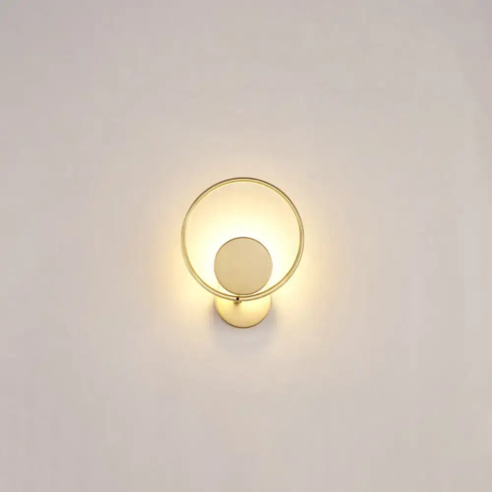 Minimalist gold metal led sconce wall mounted lamp for bedroom