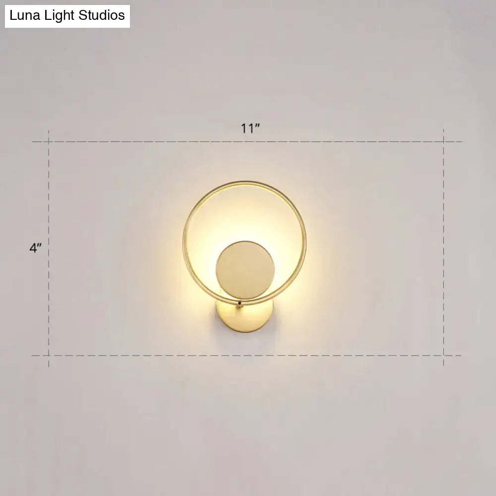 Minimalist gold metal led sconce wall mounted lamp for bedroom