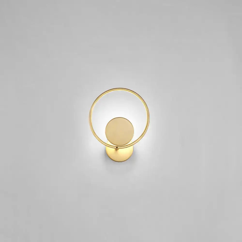 Minimalist gold metal led sconce wall mounted lamp for bedroom