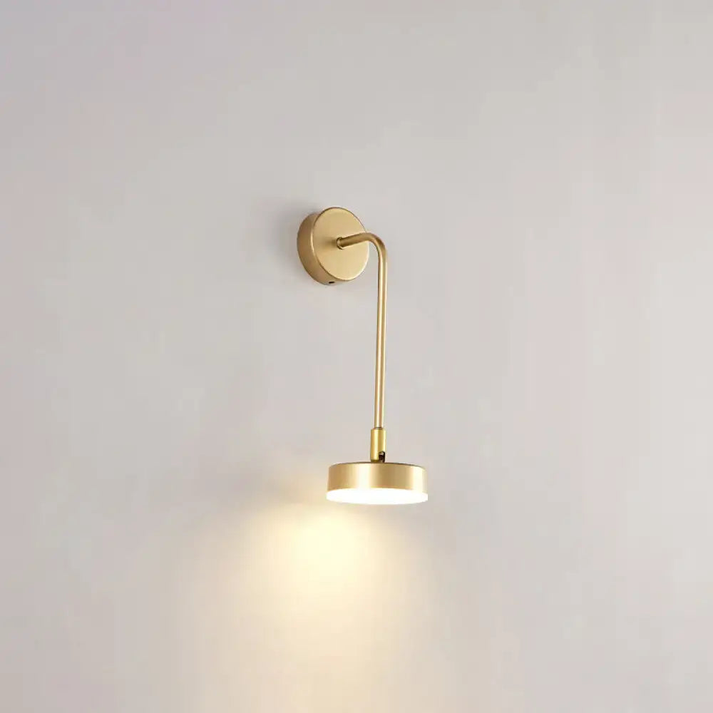 Minimalist gold metal led sconce wall mounted lamp for bedroom