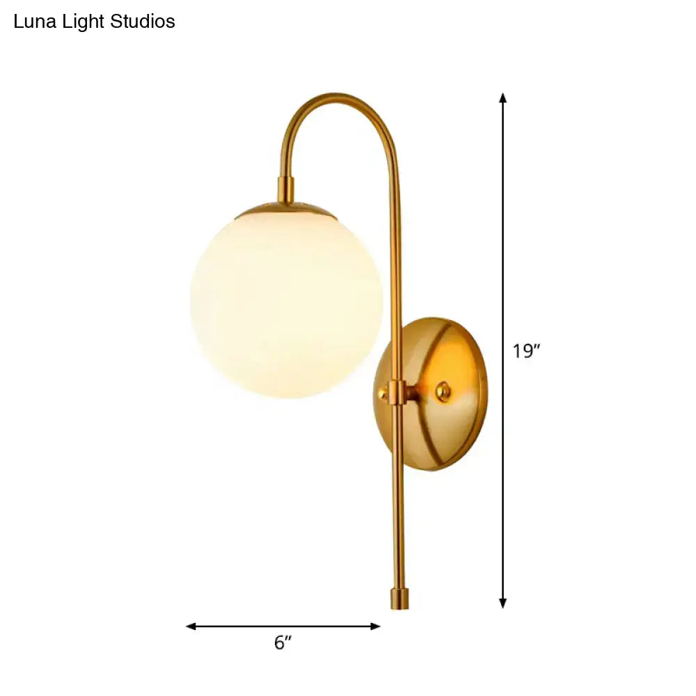 Minimalist gold mini globe wall sconce bedroom light