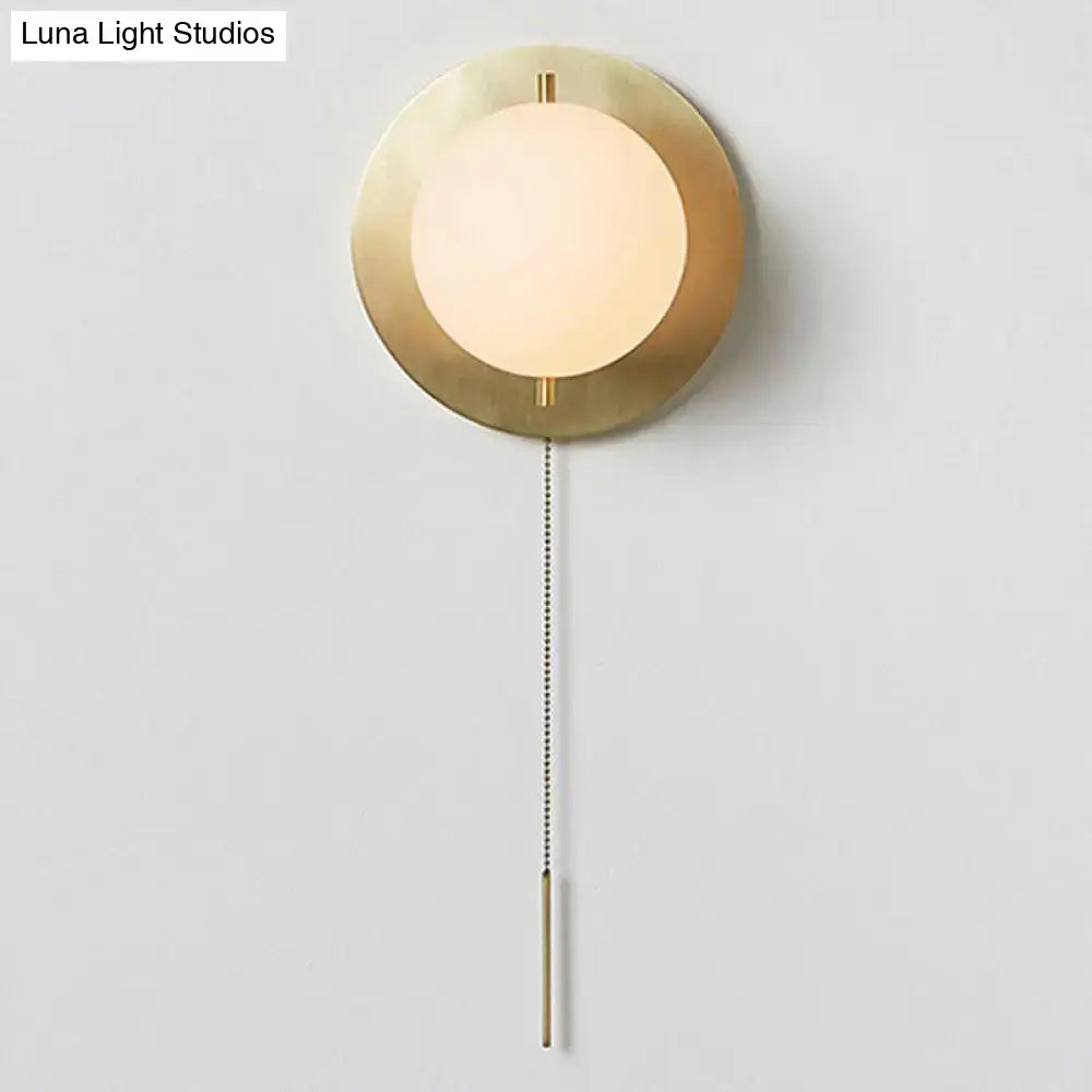Minimalist gold mini globe wall sconce bedroom light