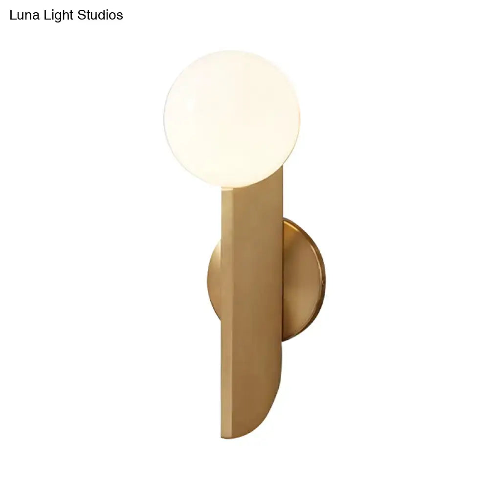 Minimalist gold mini globe wall sconce bedroom light