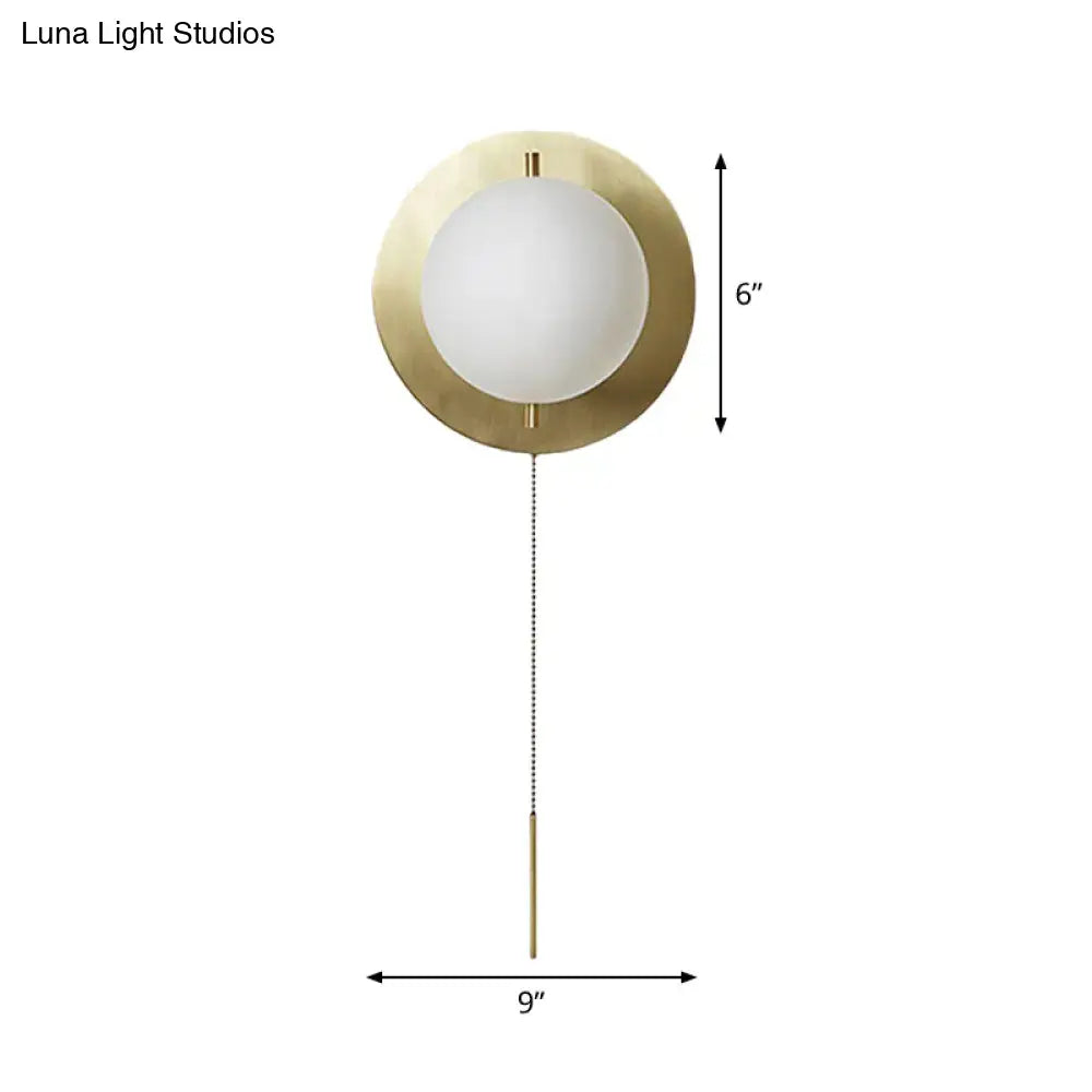Minimalist gold mini globe wall sconce bedroom light