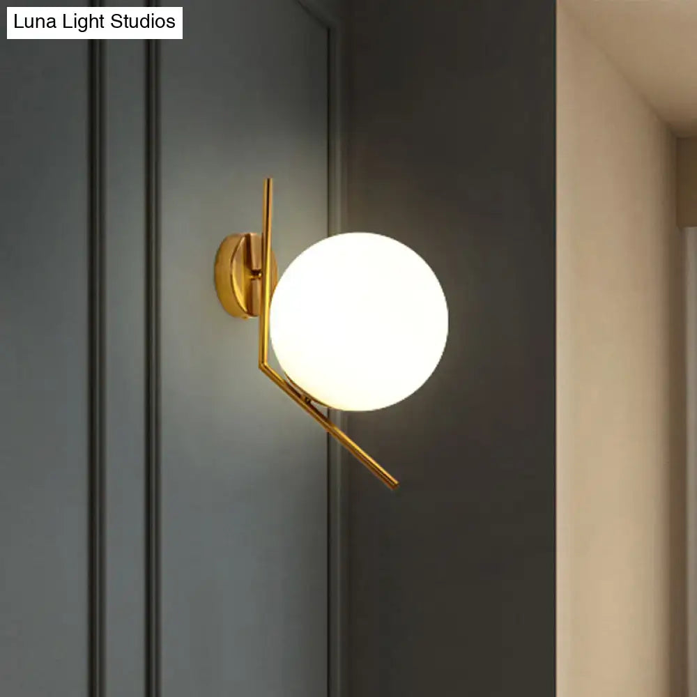 Minimalist gold mini globe wall sconce bedroom light