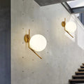 Minimalist gold mini globe wall sconce bedroom light
