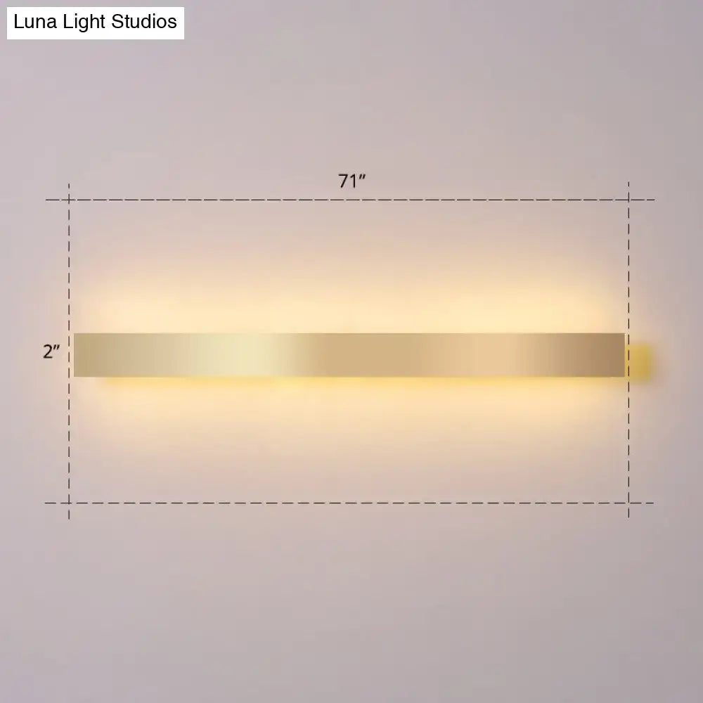 Minimalist gold plated led wall sconce living room bar light