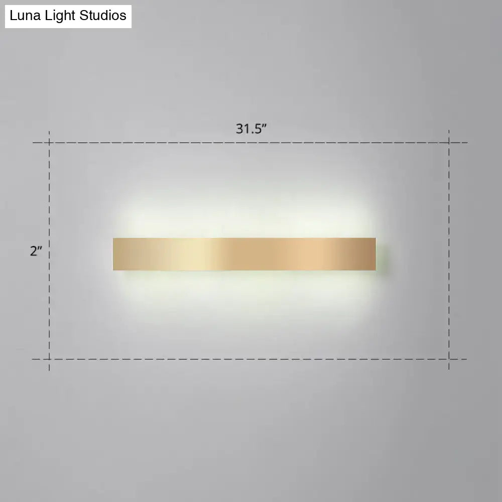 Minimalist gold plated led wall sconce living room bar light