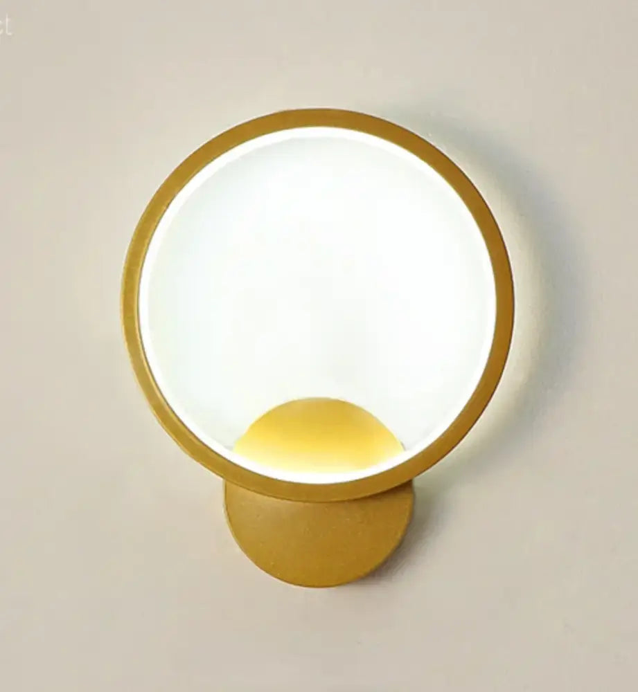Minimalist gold ring led wall lights for living room decor