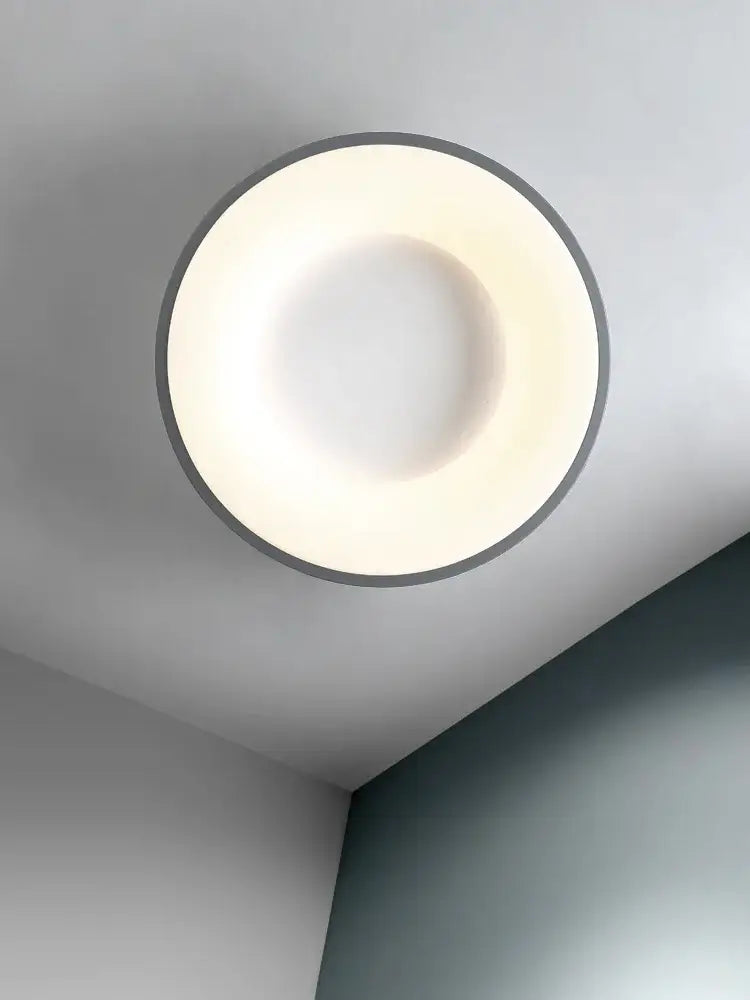 Minimalist gray round dining room ceiling lamp