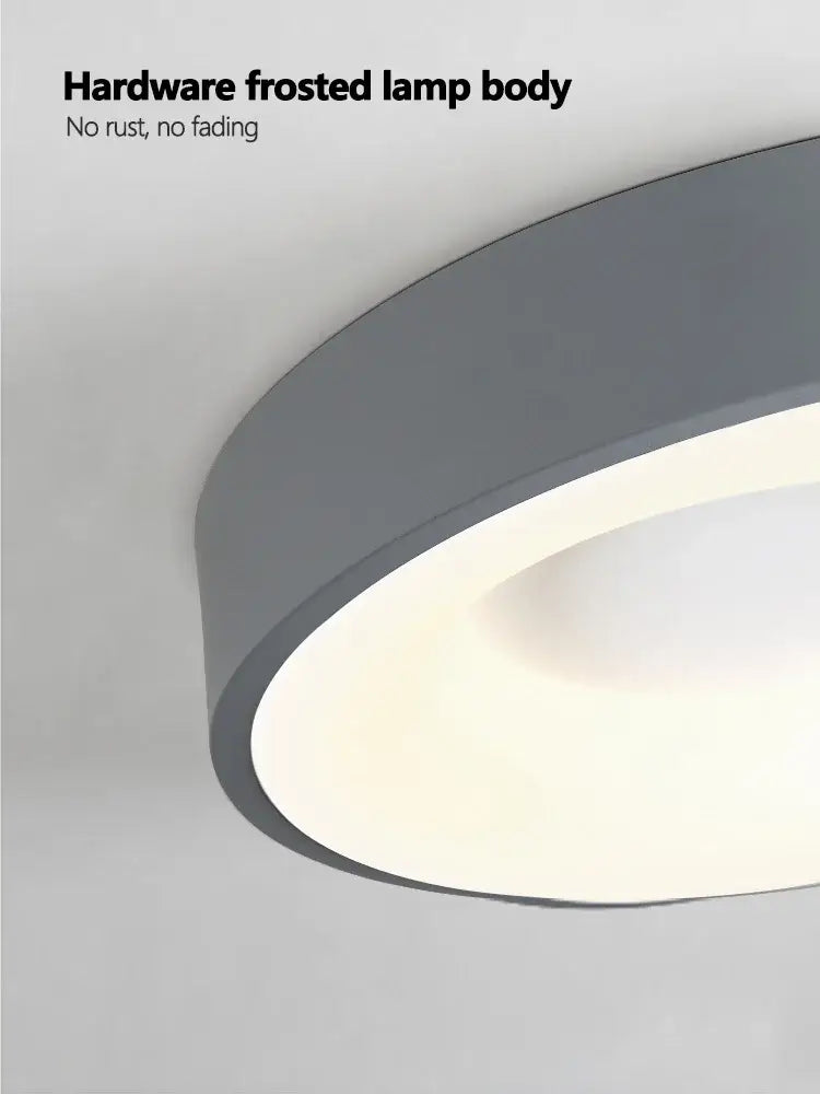 Minimalist gray round dining room ceiling lamp