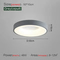 Minimalist gray round dining room ceiling lamp
