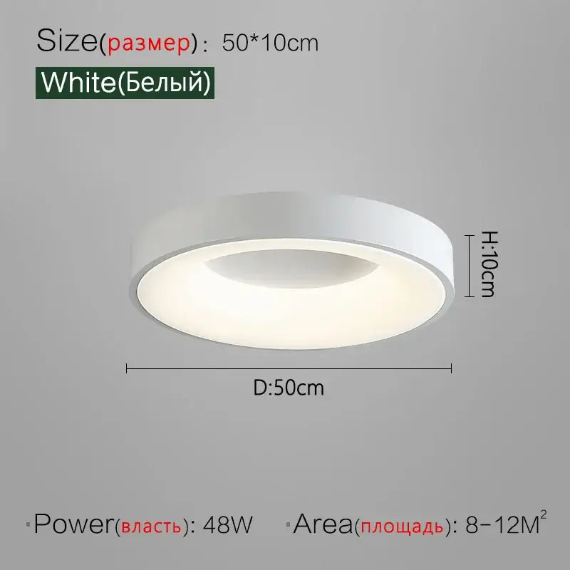 Minimalist gray round dining room ceiling lamp