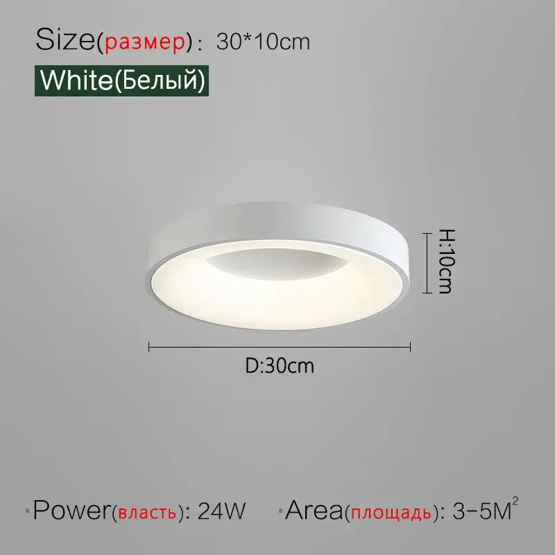 Minimalist gray round dining room ceiling lamp