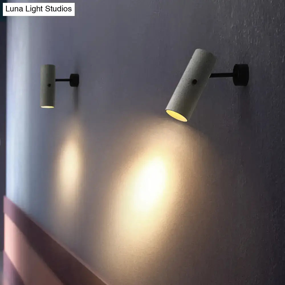 Minimalist grey led wall spotlight – bedroom matte sconce