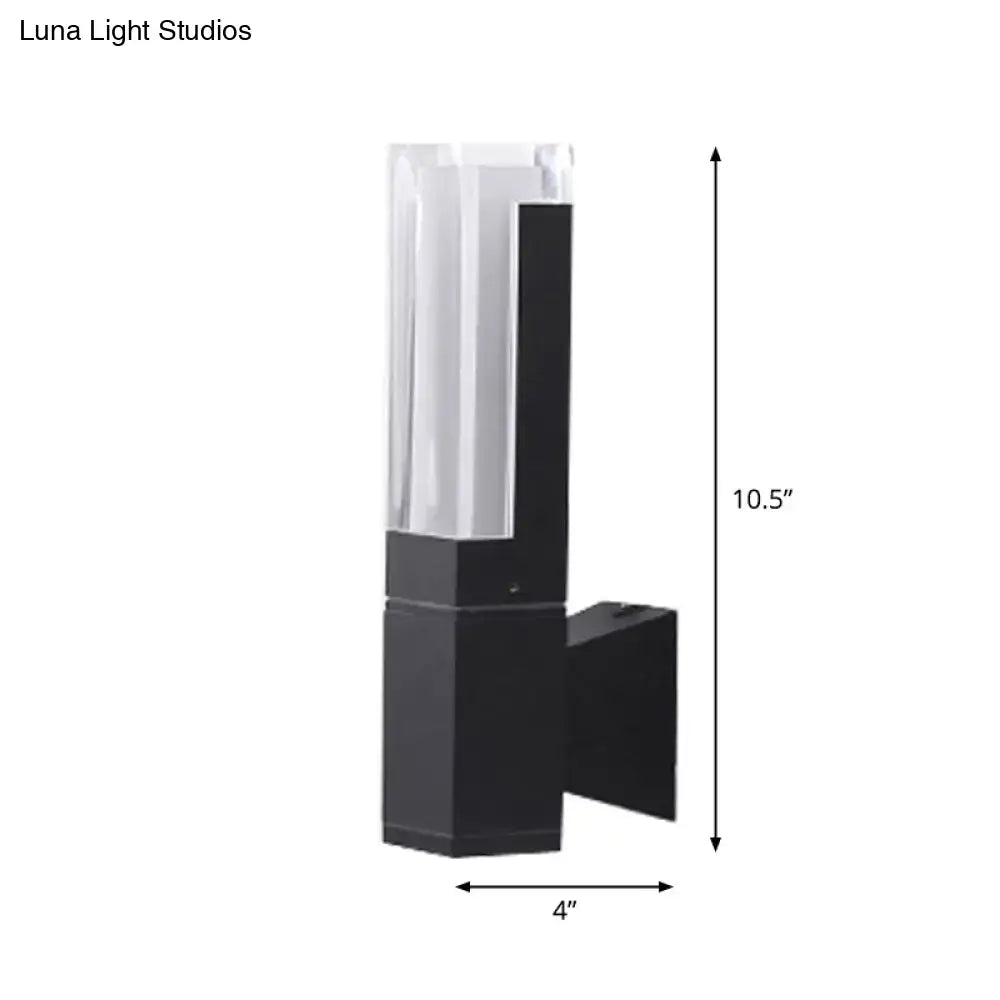 Minimalist led black wall lamp – courtyard warm white sconce