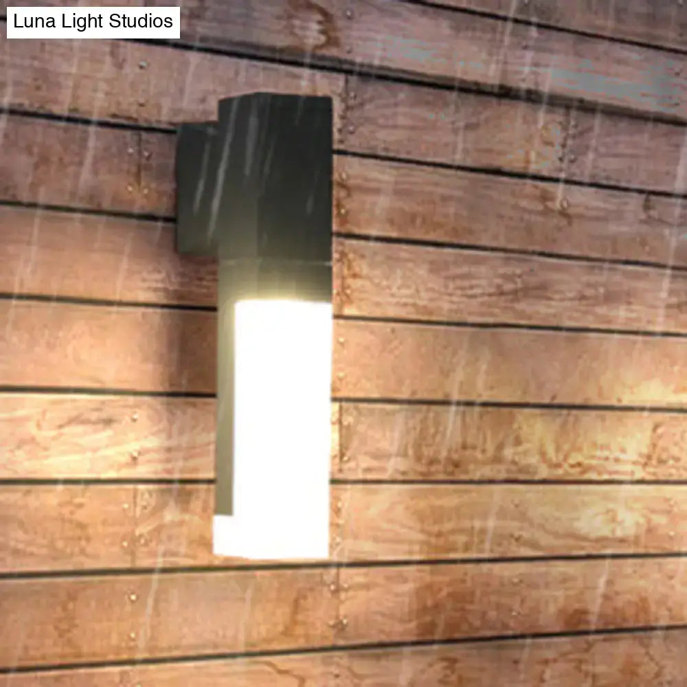 Minimalist led black wall lamp – courtyard warm white sconce