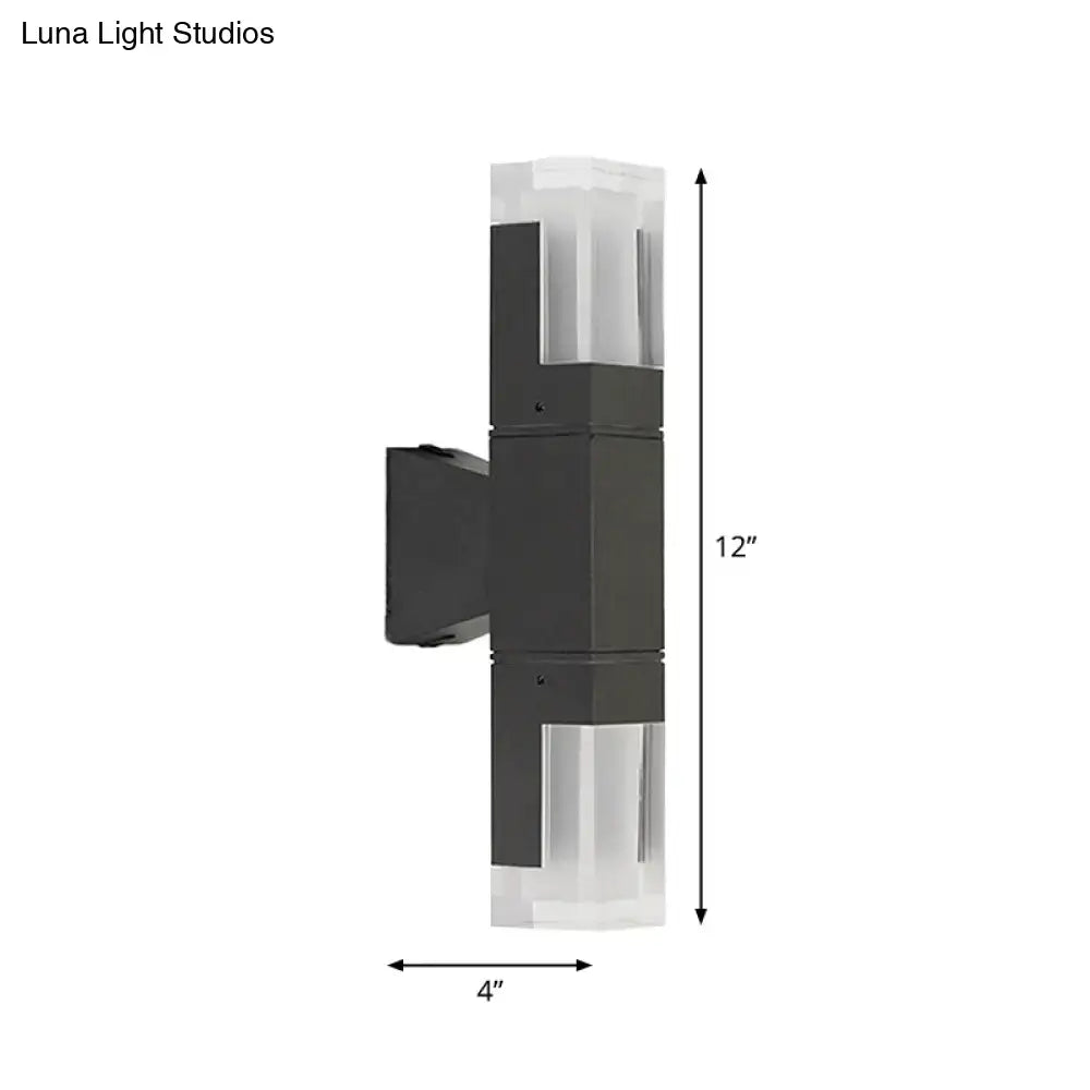 Minimalist led black wall lamp – courtyard warm white sconce