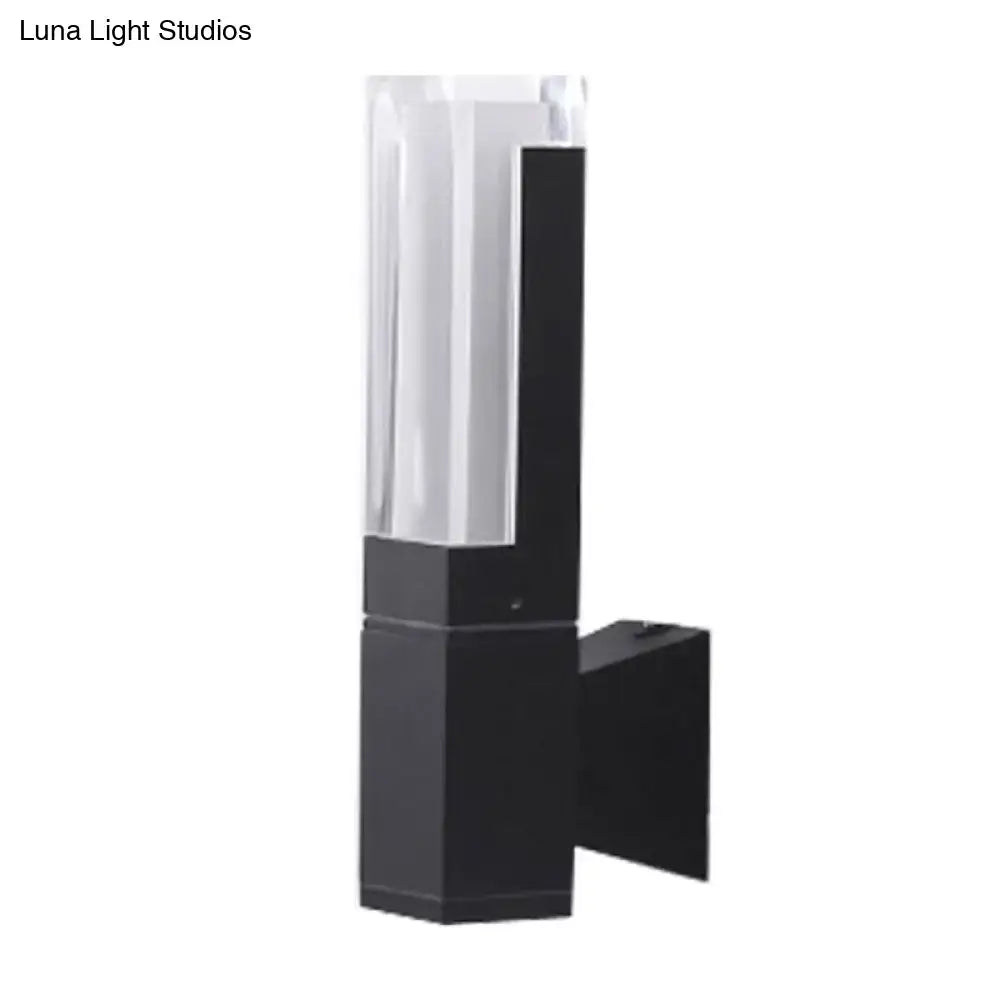 Minimalist led black wall lamp – courtyard warm white sconce