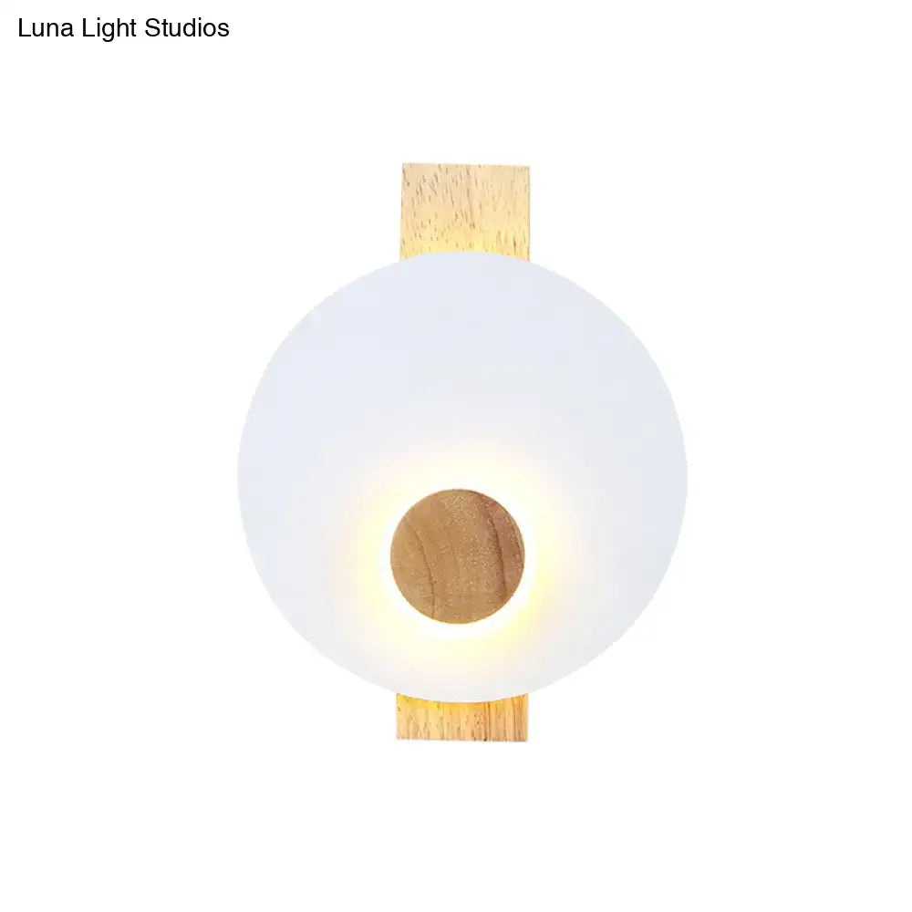 Minimalist led gray metal disk wall sconce bedroom 110v-120v light