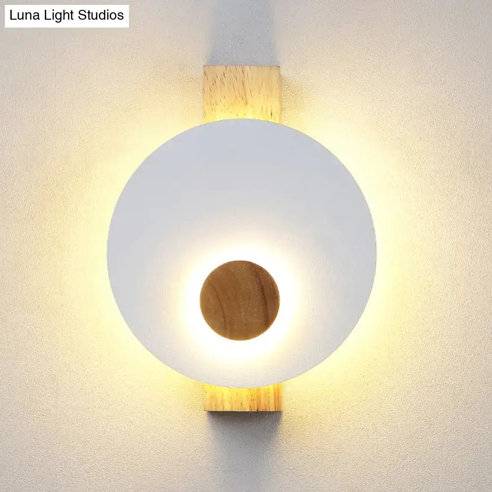 Minimalist led gray metal disk wall sconce bedroom 110v-120v light