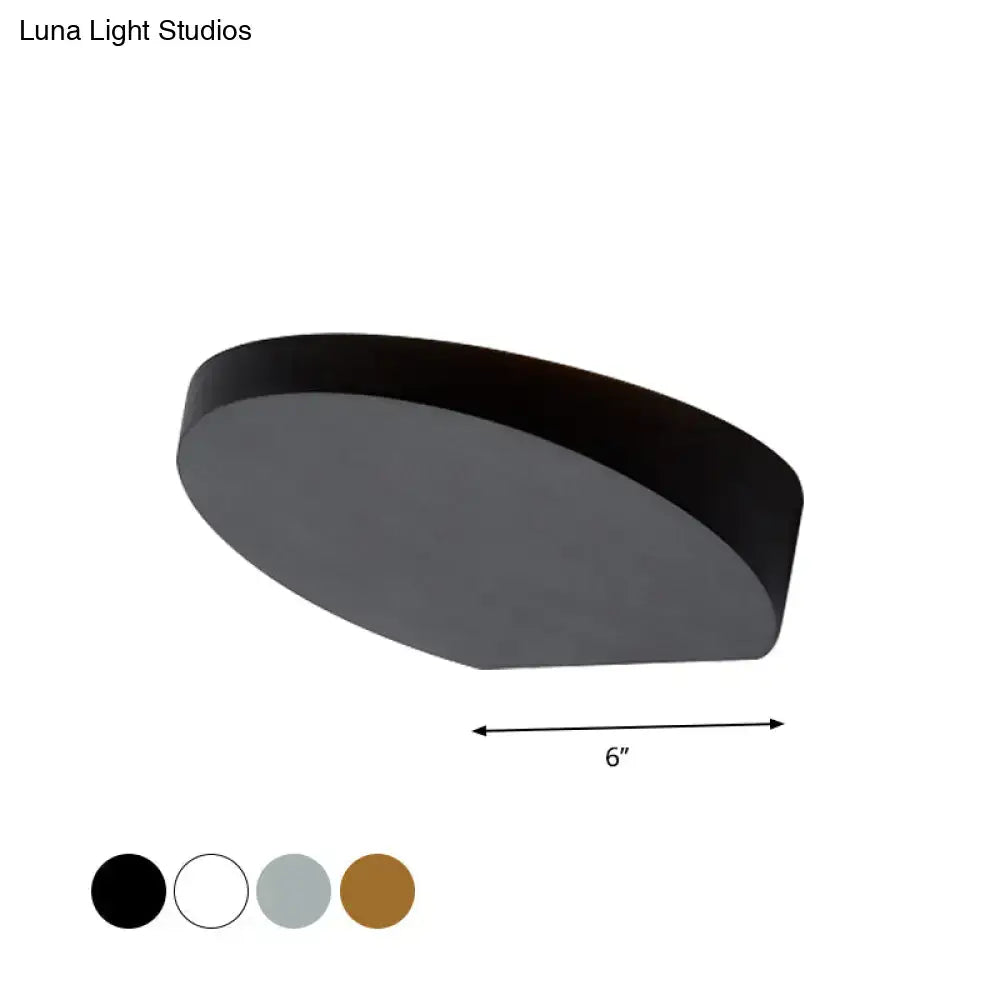 Minimalist led oval wall sconce grey aluminum light for corridor