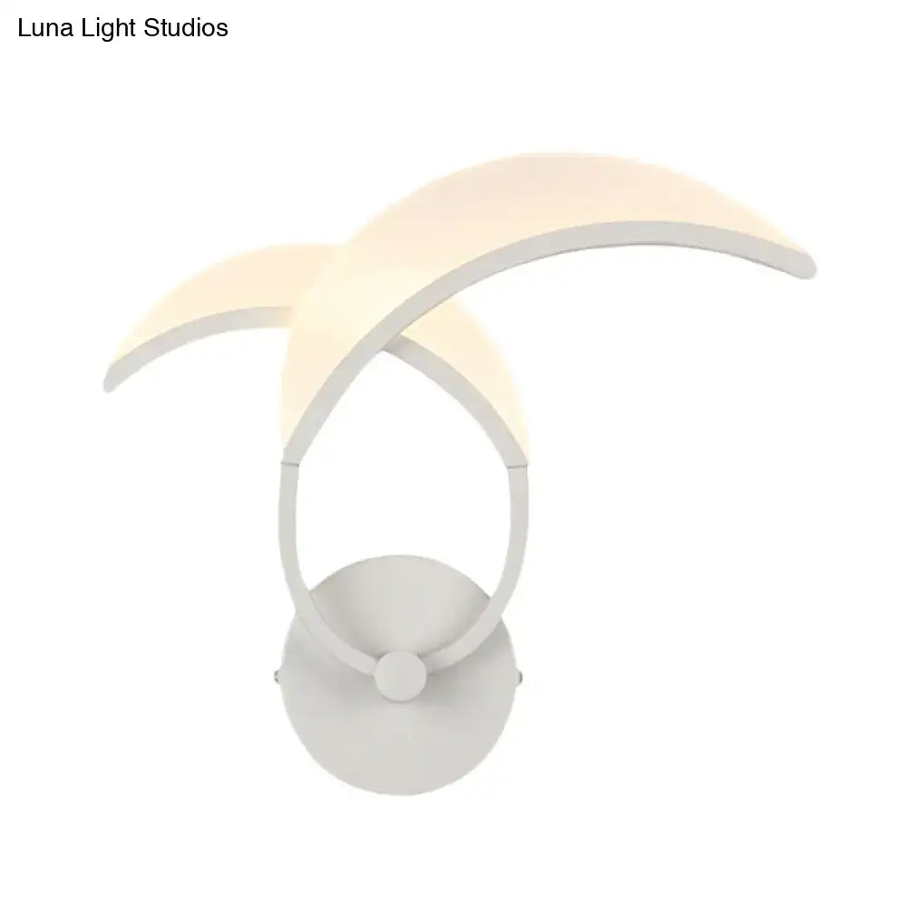 Minimalist led white double curved wall sconce bedroom light
