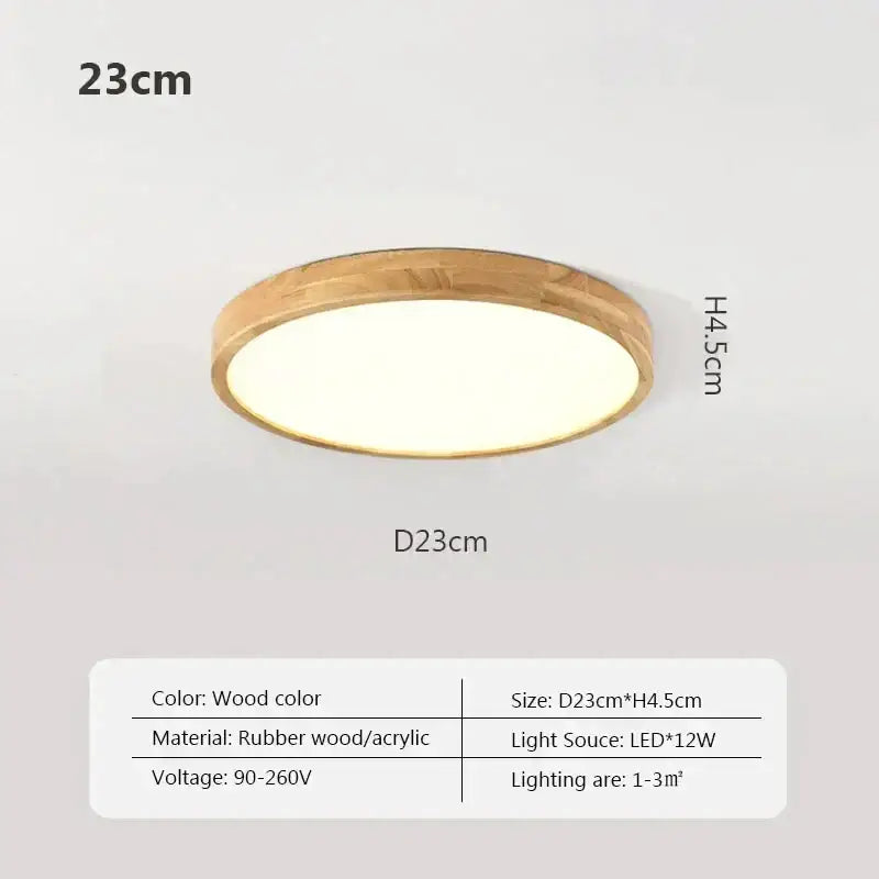 Minimalist led wooden ceiling light for modern bedroom decor