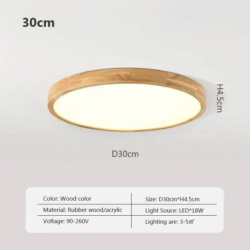 Minimalist led wooden ceiling light for modern bedroom decor