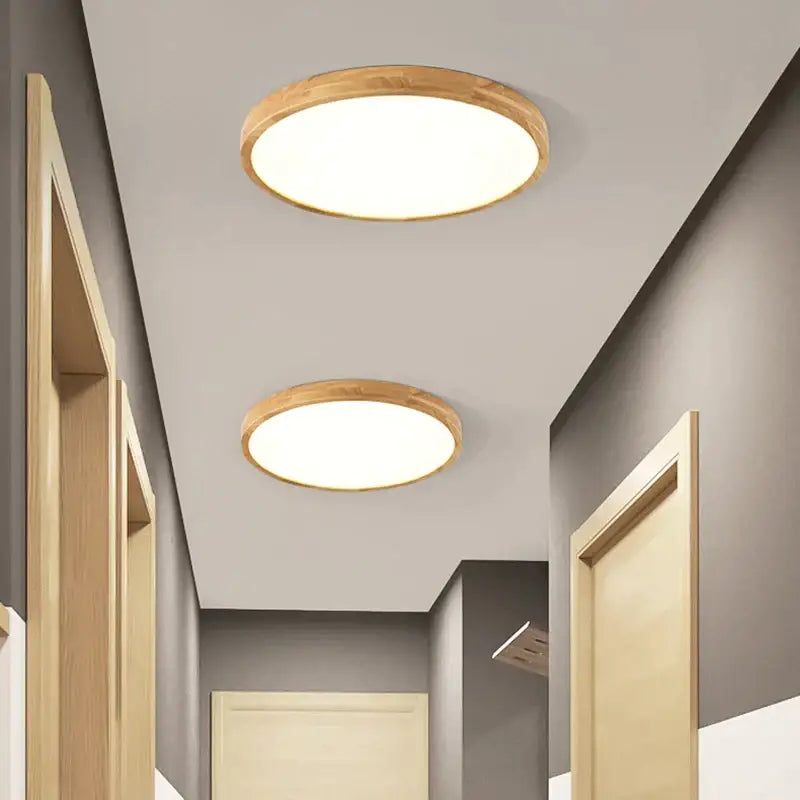 Minimalist led wooden ceiling light for modern bedroom decor