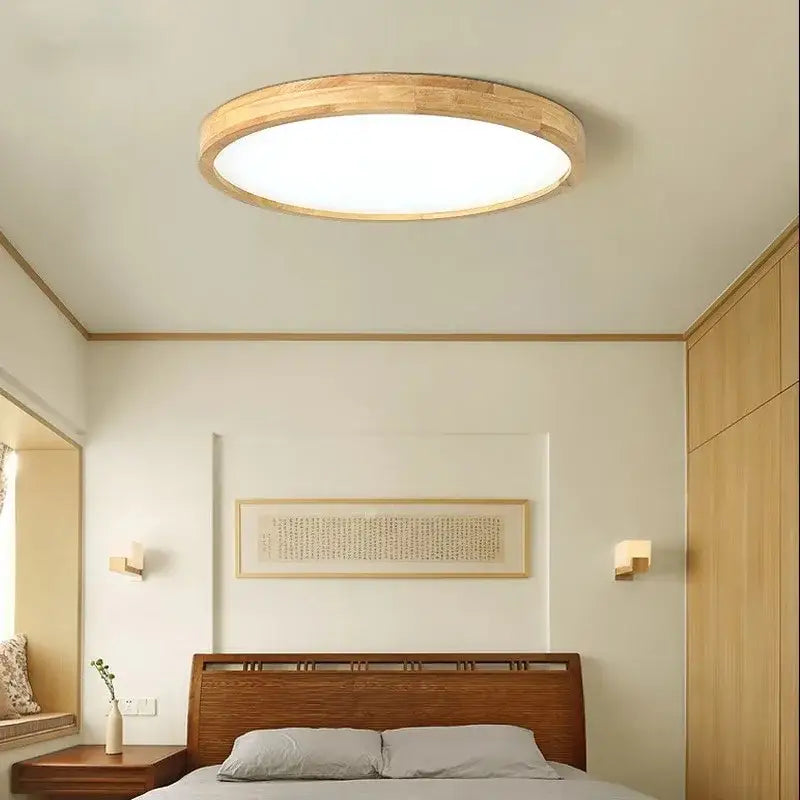 Minimalist led wooden ceiling light for modern bedroom decor