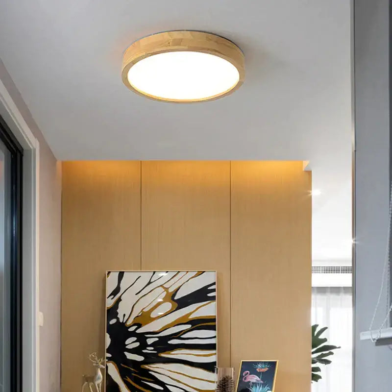 Minimalist led wooden ceiling light for modern bedroom decor