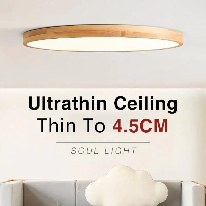 Minimalist led wooden ceiling light for modern bedroom decor