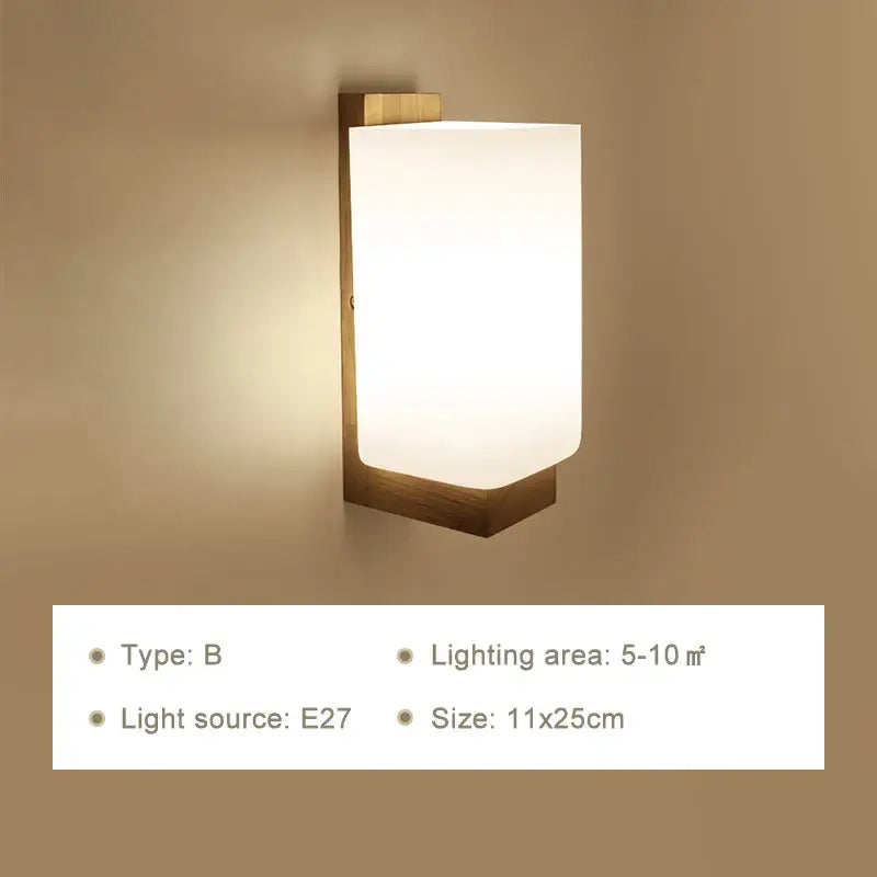 Minimalist led wooden wall lamps for bedroom with pull chain switch
