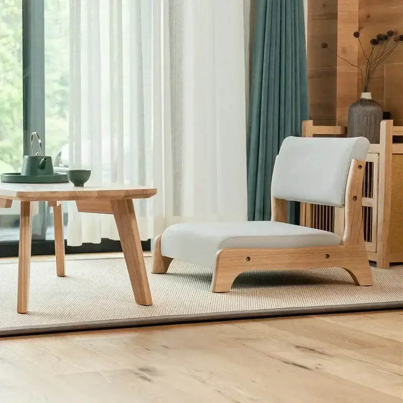 Minimalist light gray legless tatami chair living room meditation seat