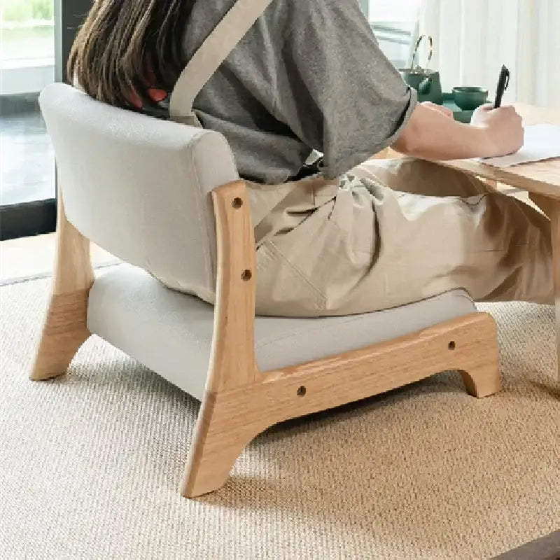 Minimalist light gray legless tatami chair living room meditation seat