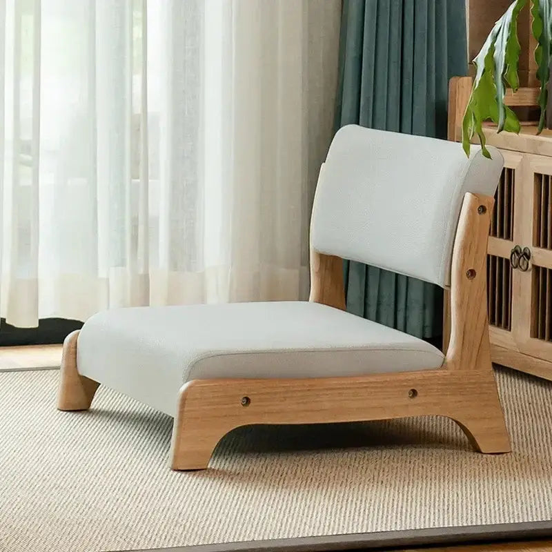 Minimalist light gray legless tatami chair living room meditation seat