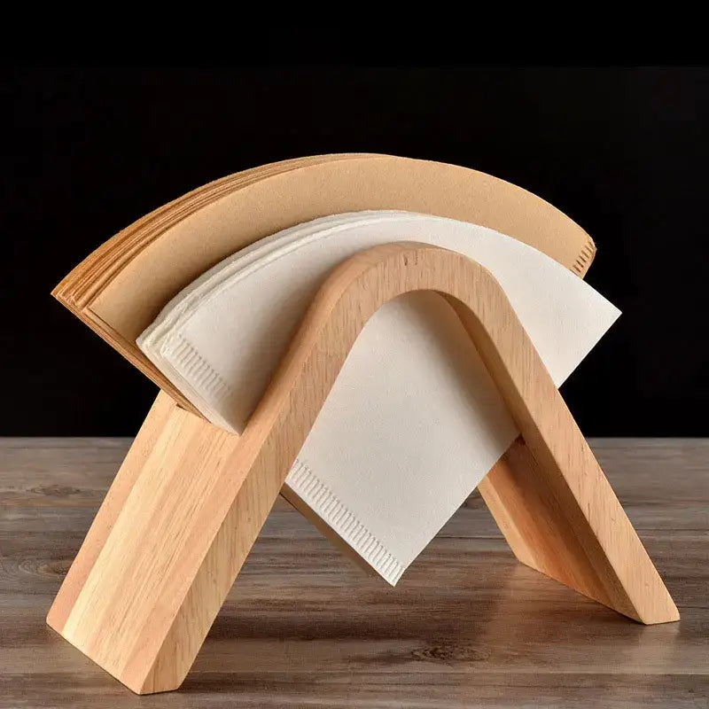 Minimalist light wood coffee filter holder kitchen paper dispenser