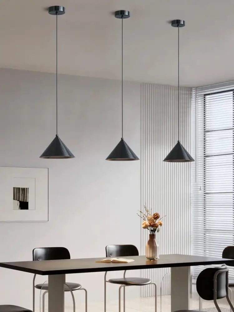 Minimalist matte black pendant light chandelier for dining room