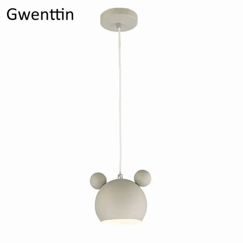 Minimalist matte cartoon mouse pendant light bedroom led lamp