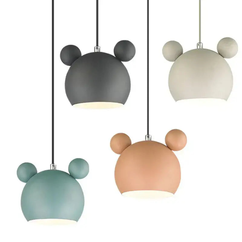 Minimalist matte cartoon mouse pendant light bedroom led lamp