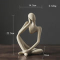 Minimalist matte white abstract thinker woman figurine living room decor