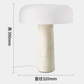 Minimalist mushroom glass and cream marble table lamp for bedroom