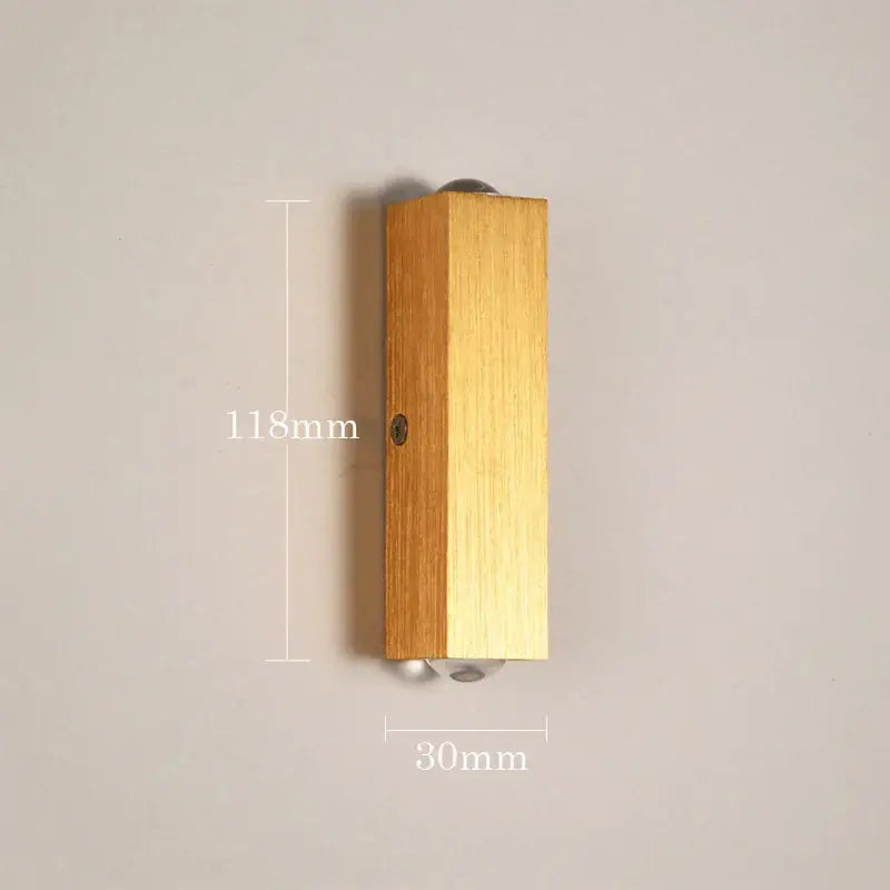 Minimalist natural wood angled wall lamp for bedroom decor