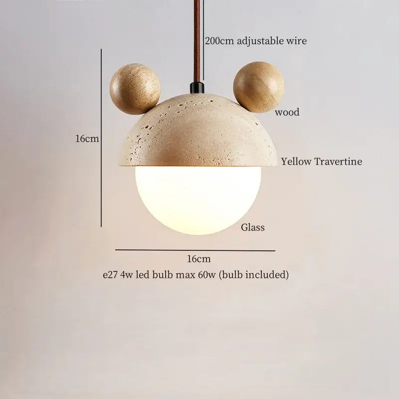 Minimalist off white creative stone led pendant light dining room