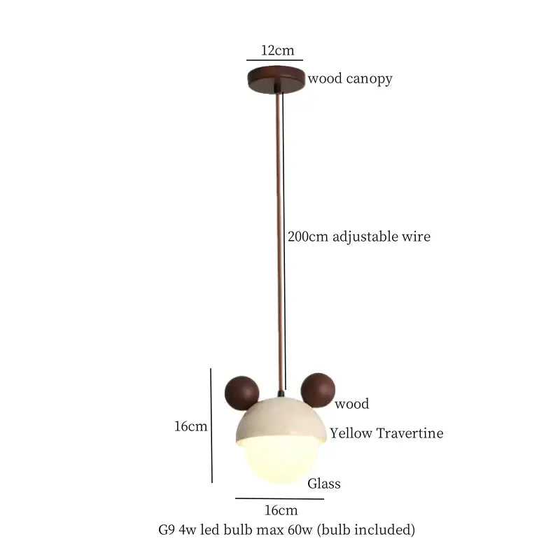Minimalist off white creative stone led pendant light dining room