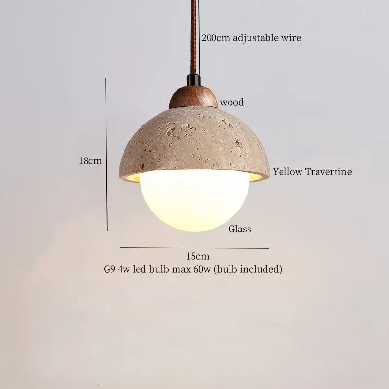 Minimalist off white creative stone led pendant light dining room