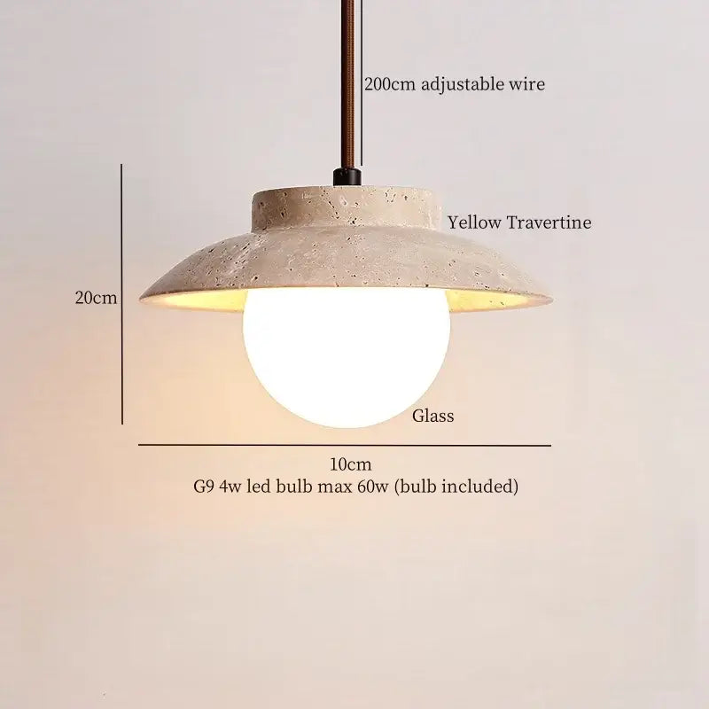 Minimalist off white creative stone led pendant light dining room